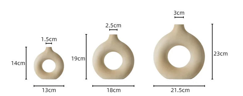 Ceramic donut flower vase modern interior décor