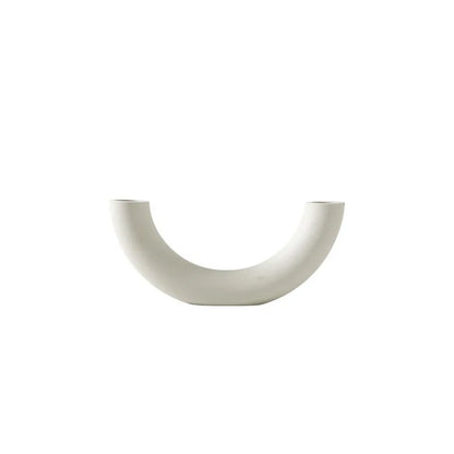 Minimalist nordic ceramic vase decor with dried flowers