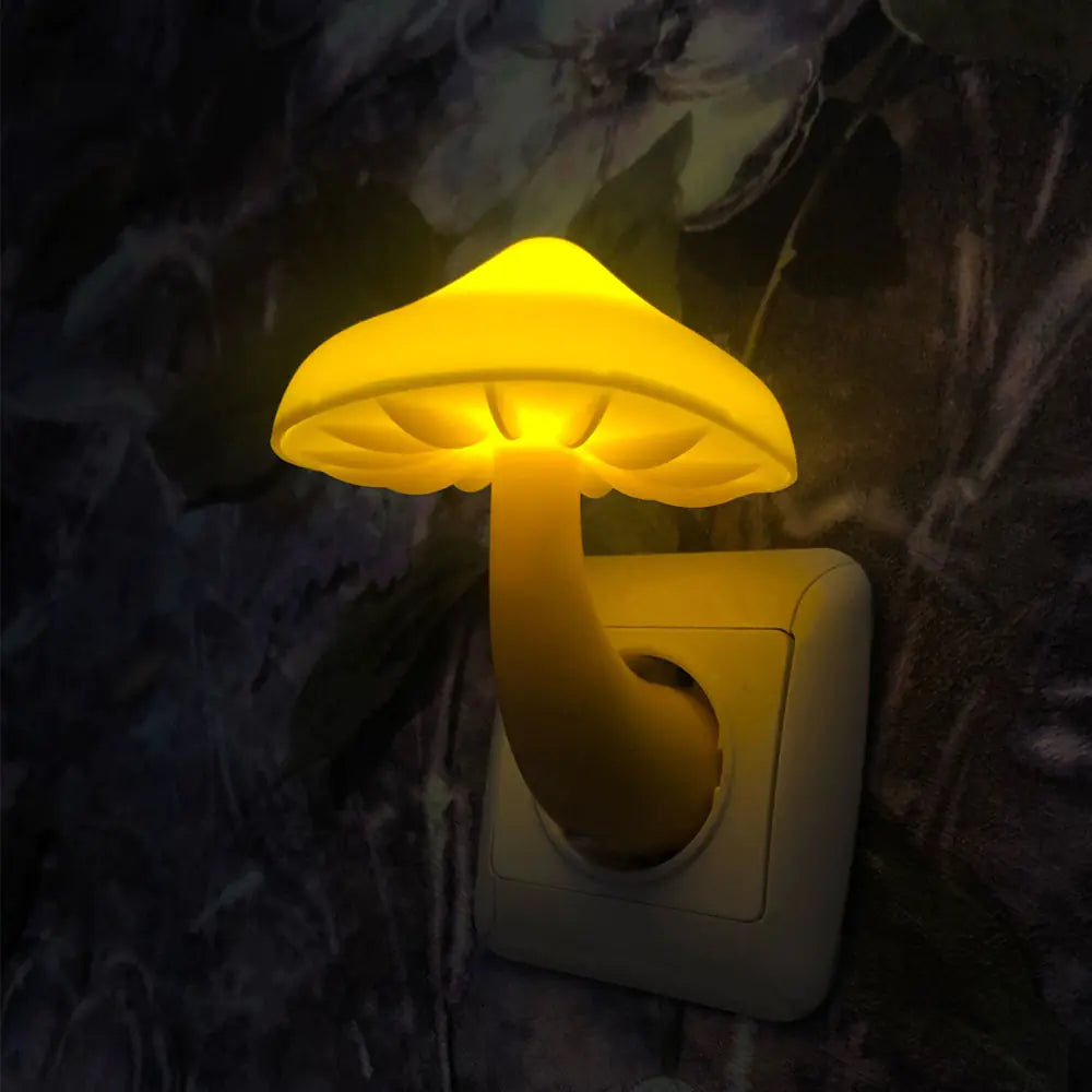 soft LED mushroom night light with sensor home decor