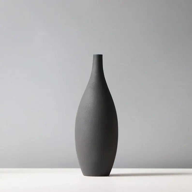 Nordic ceramic vases on shelf