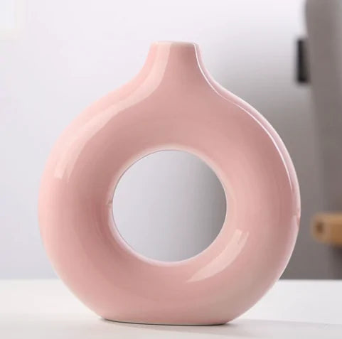  Ceramic donut flower vase living room setup