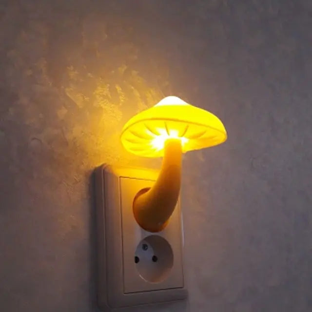 nursery setup using mushroom night light with sensor
