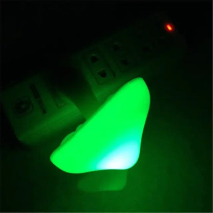 close-up of mushroom night light with sensor design