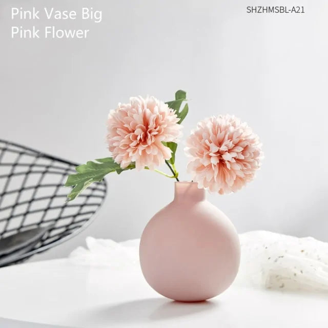 Contemporary glass vase decor with flowers