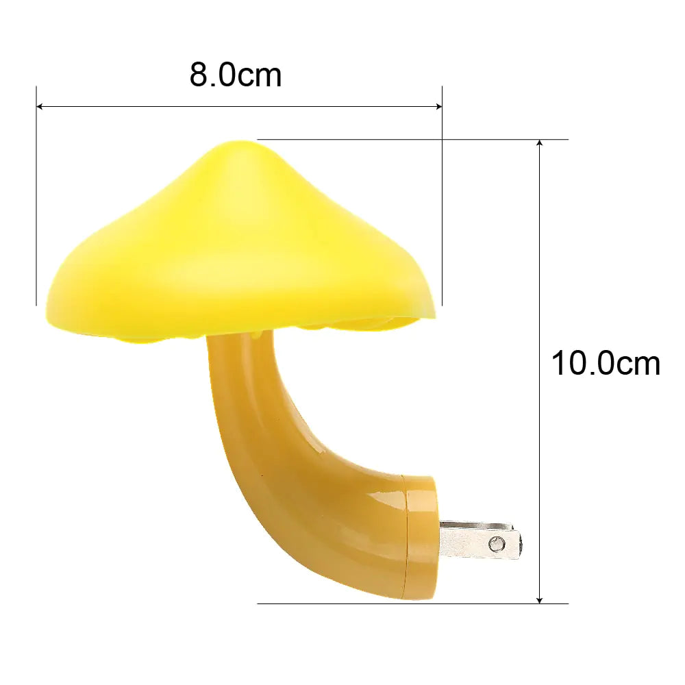 mushroom night light with sensor glowing in dark