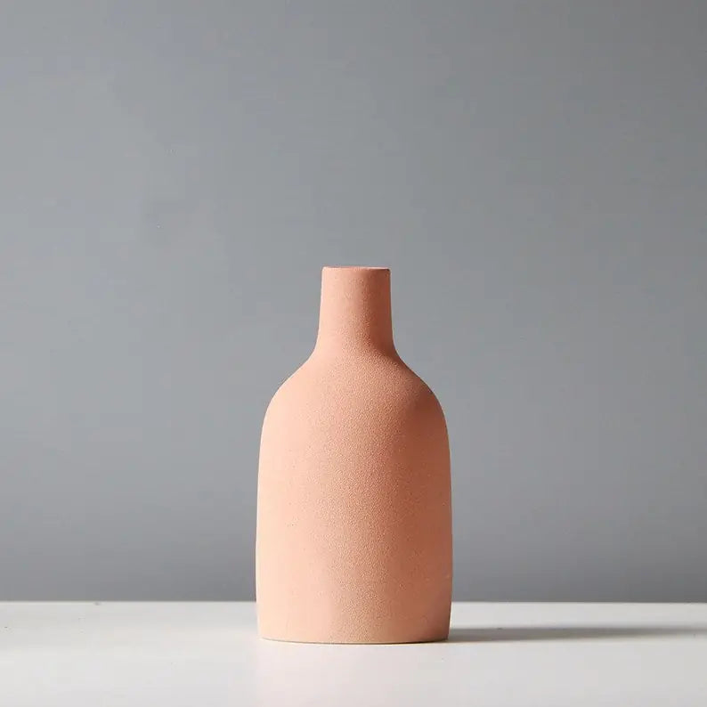 Nordic ceramic vases with flowers